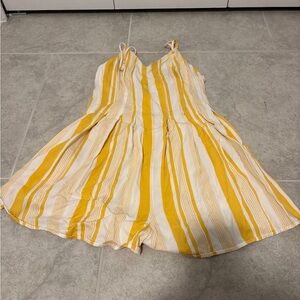 Yellow and White Striped Dress